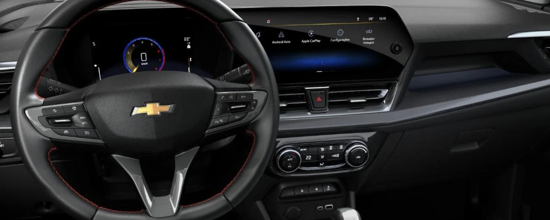Opções de conectividade no SUV com carregamento por indução, portas USB, Wi-Fi, OnStar®, tela de 11 polegadas do Chevrolet MyLink