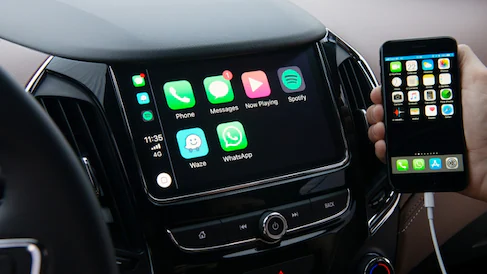 Tecnologia e conexão Apple CarPlay no novo Chevrolet Spin 2024