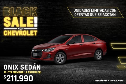 Chevrolet Melhuish - BLACK SALE! - ONIX SEDÁN - Cuota mensual a partir de: $233.990*.