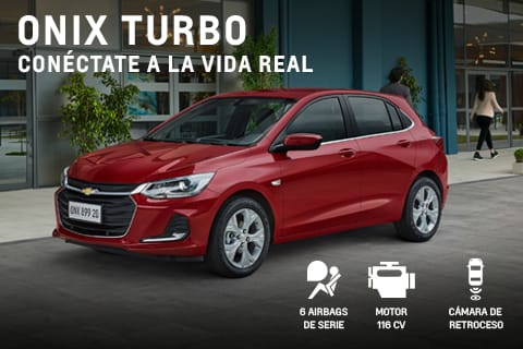 Chevrolet Summit Motors - Onix Turbo - Conectate a la vida real con 6 airbags, Motor 116 CV, Cámara de retroceso y más